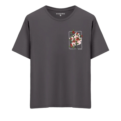 Oktober Crimson Bloom Regular Fit T-Shirt