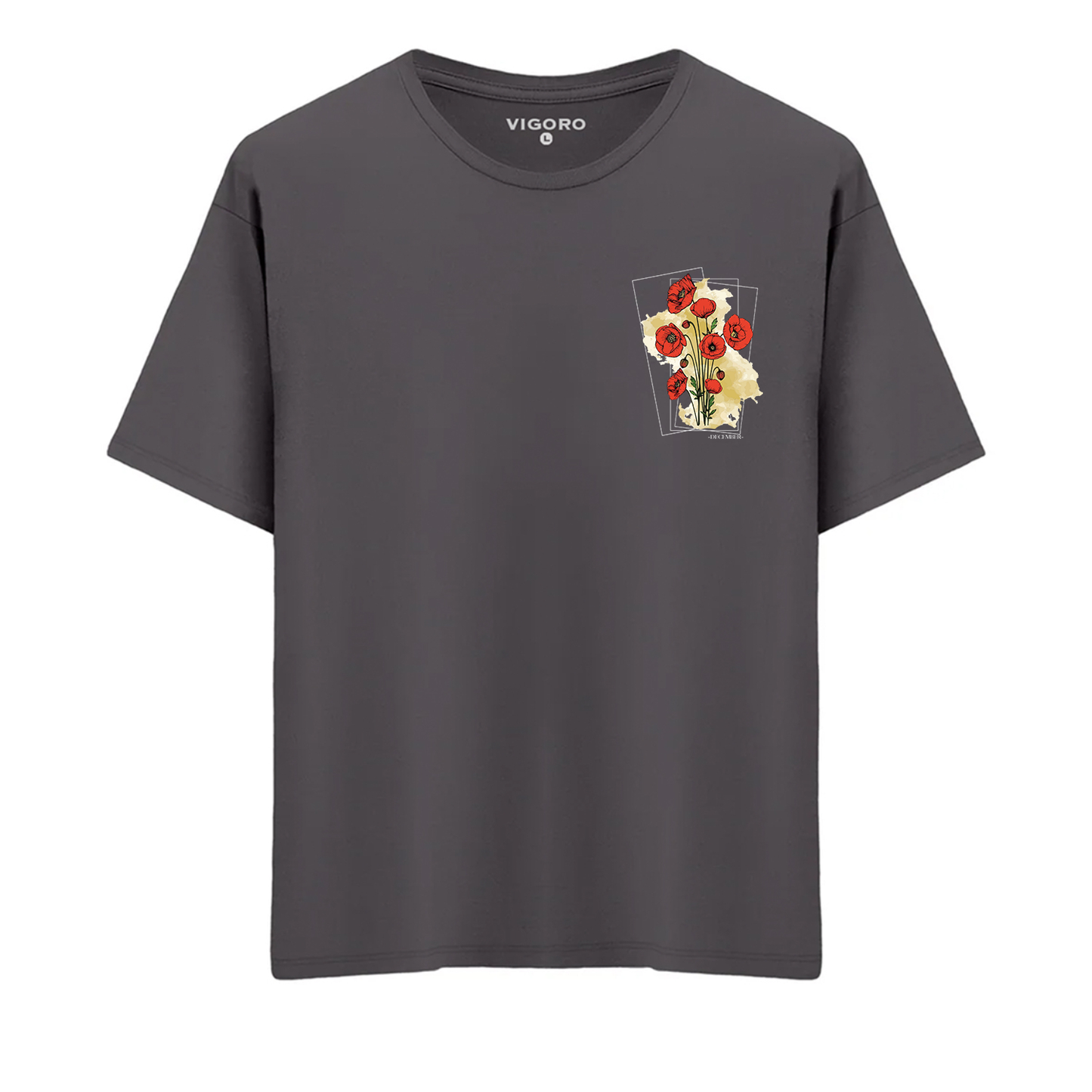 December Scarlet Bloom Regular Fit T-Shirt