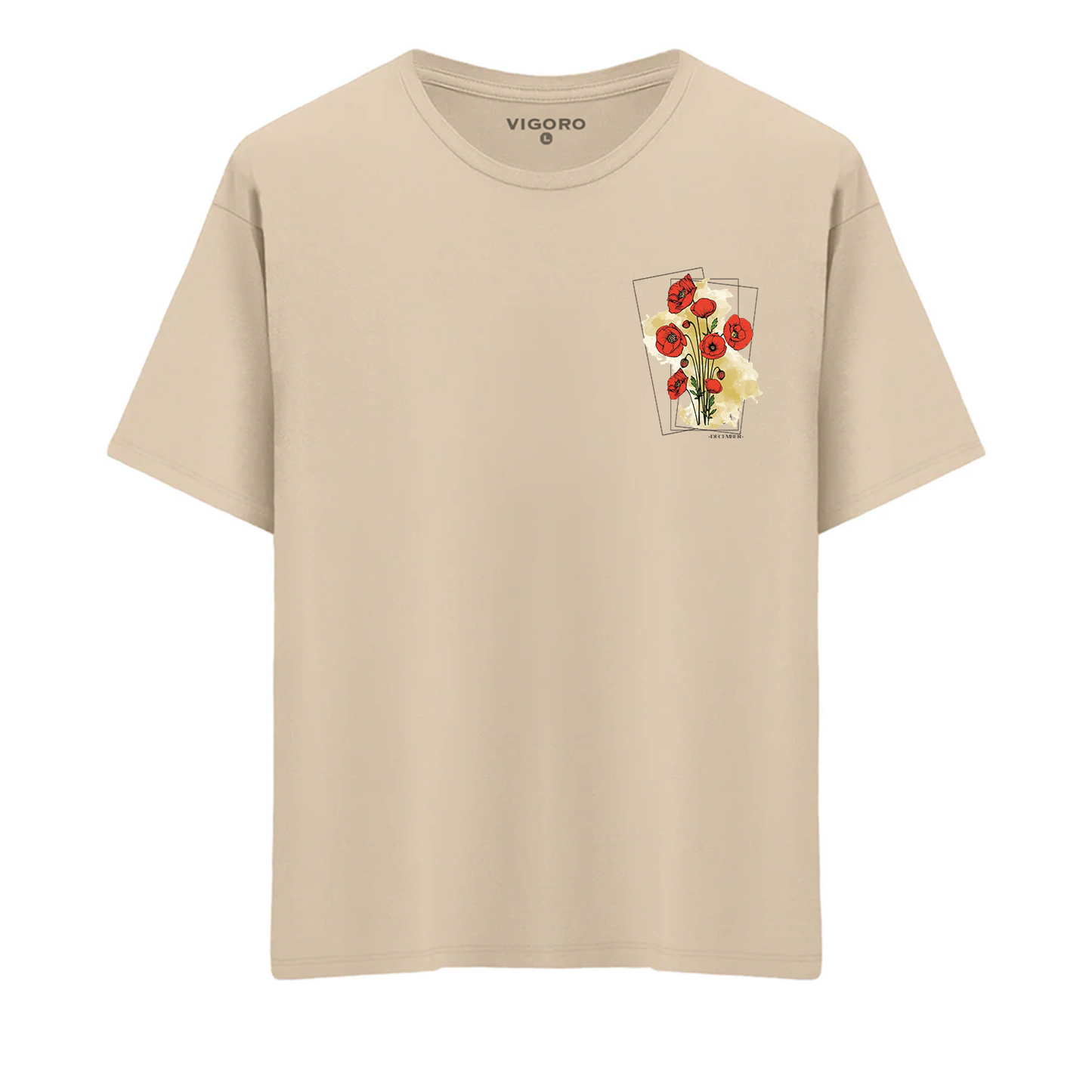 December Scarlet Bloom Oversize T-Shirt