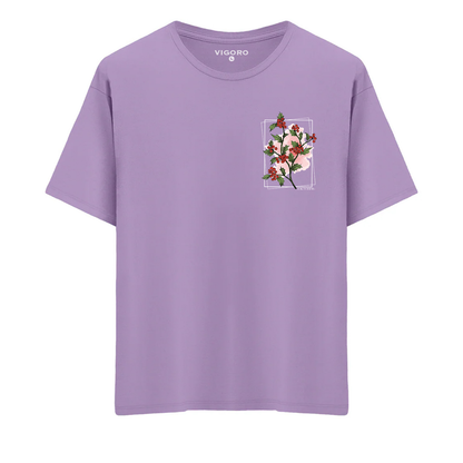 Oktober Crimson Bloom Oversize T-Shirt