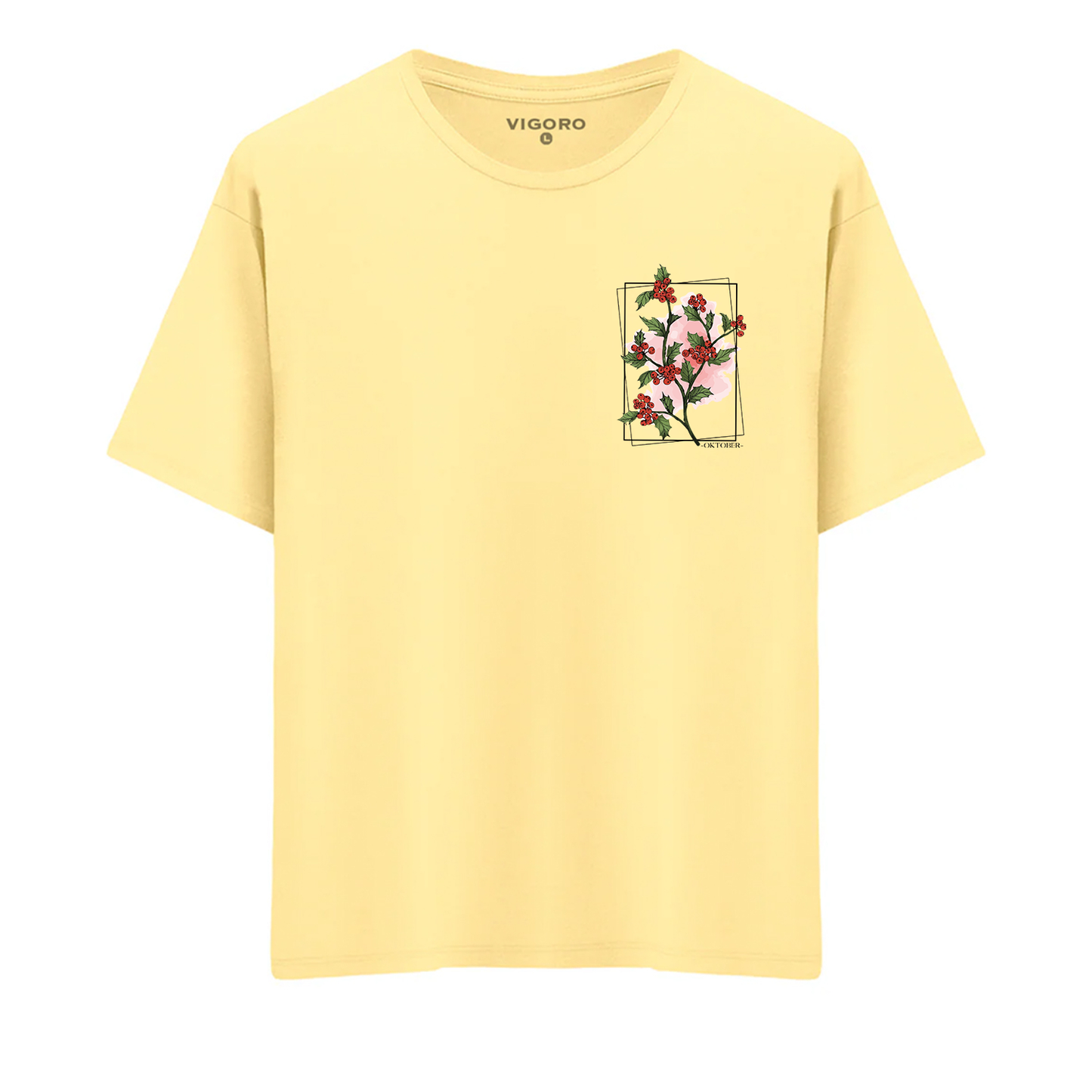 Oktober Crimson Bloom Oversize T-Shirt