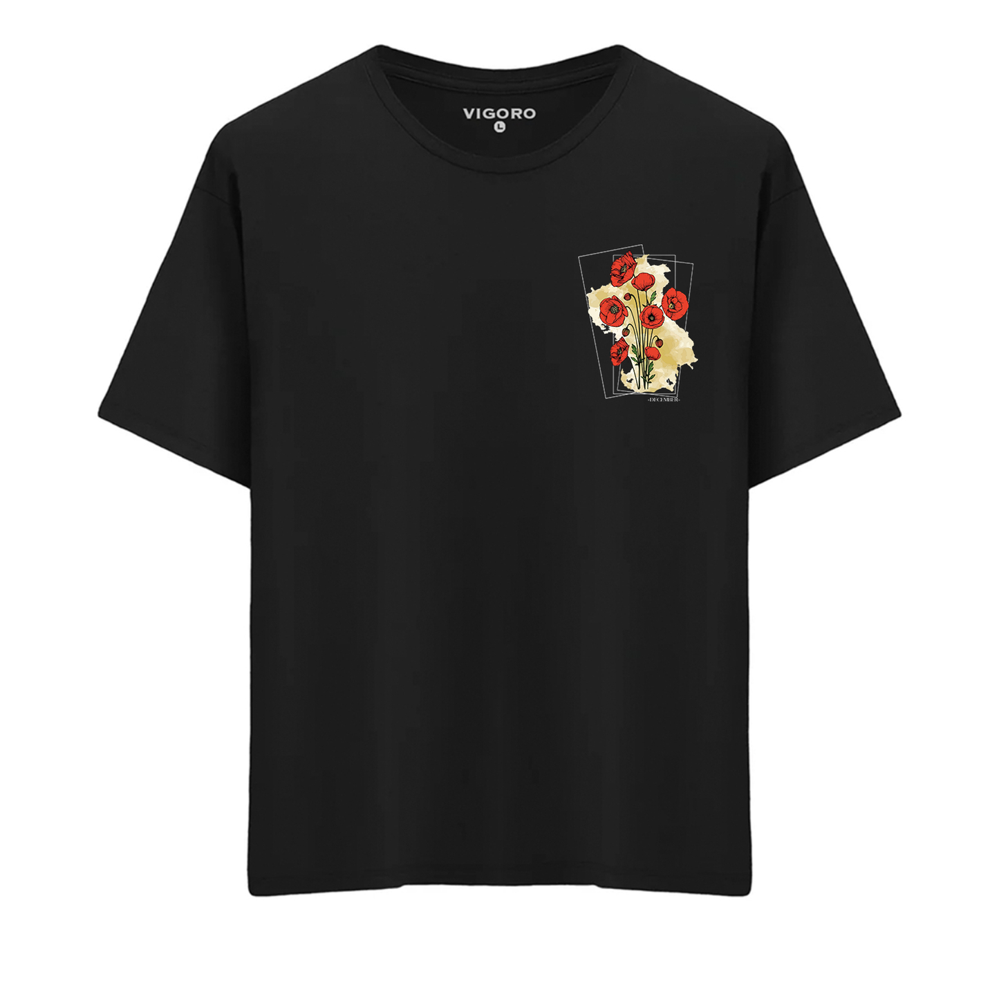 December Scarlet Bloom Oversize T-Shirt