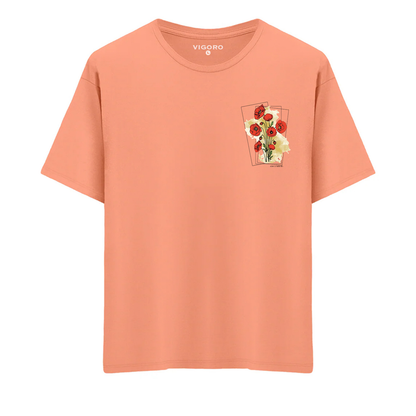 December Scarlet Bloom Oversize T-Shirt