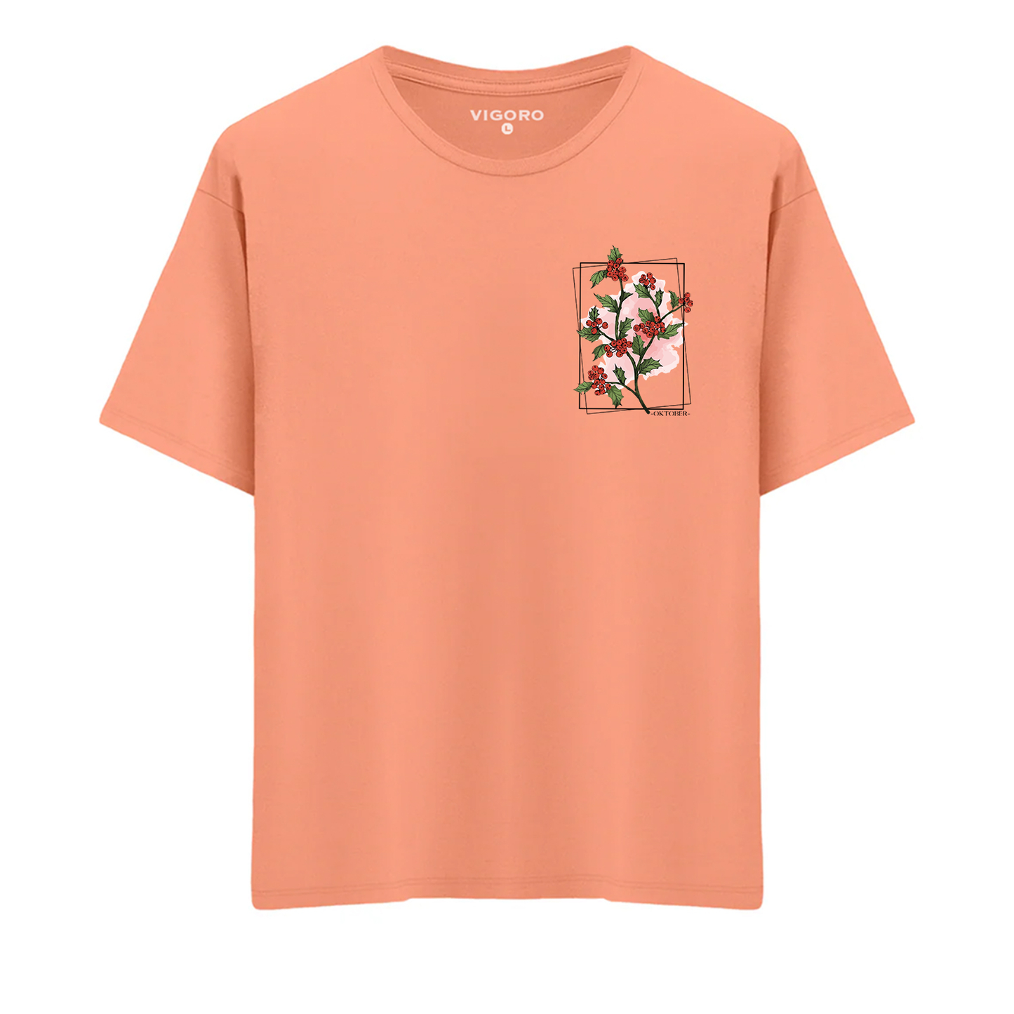 Oktober Crimson Bloom Oversize T-Shirt