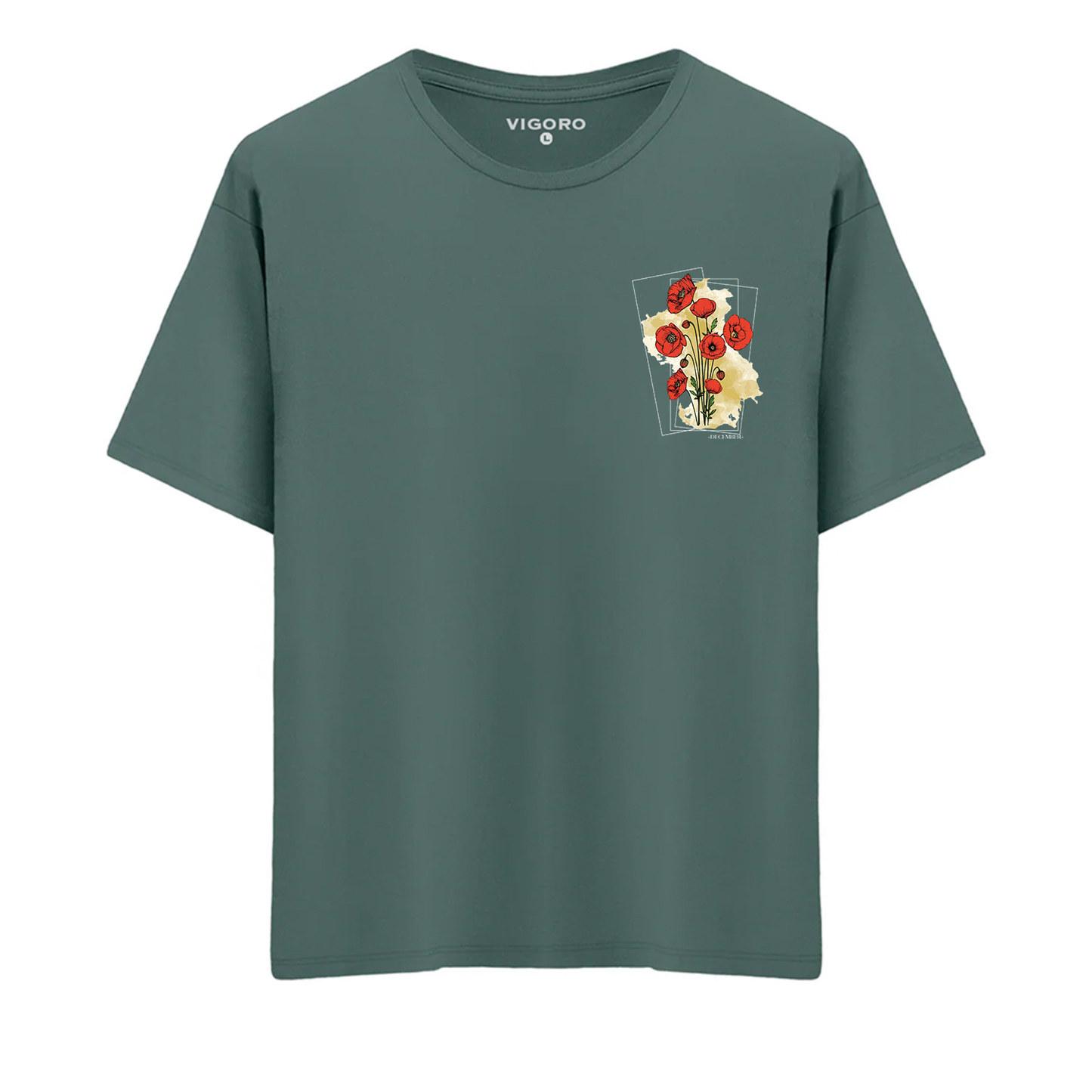 December Scarlet Bloom Oversize T-Shirt
